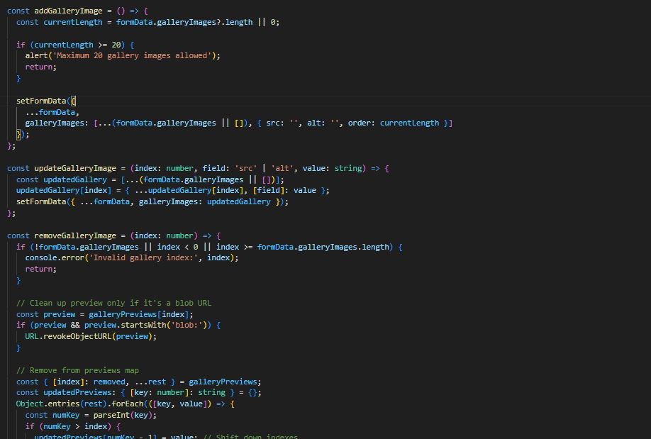 Interface design example
